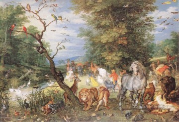  Flemish Canvas - The Animals Entering The Ark Flemish Jan Brueghel the Elder animal